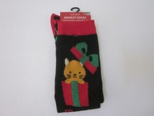 NWT Cat in a Gift Box MEOWY CHRISTMAS Knee High Socks Sz 4-10