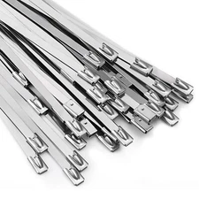 Metal Zip Ties 11.8 Inch 100pcs 304stainless Steel Heavy Duty Multipurpose Selfl