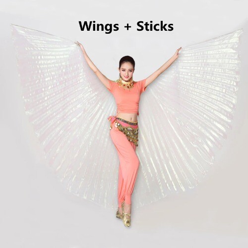 Women Belly Dance Wings Egyptian Belly Dancing Angel Isis Wings with Sticks - Picture 18 of 28