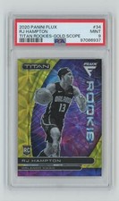 2020-21 Panini Flux Titan Rookies Gold Scope FOTL RJ Hampton RC 17/18 PSA 9