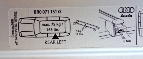 AUDI ORIGINAL Grundträger Dachreling Q5 S5 8R nach Facelift 8R0071151AB T Nut - Bild 4 von 16