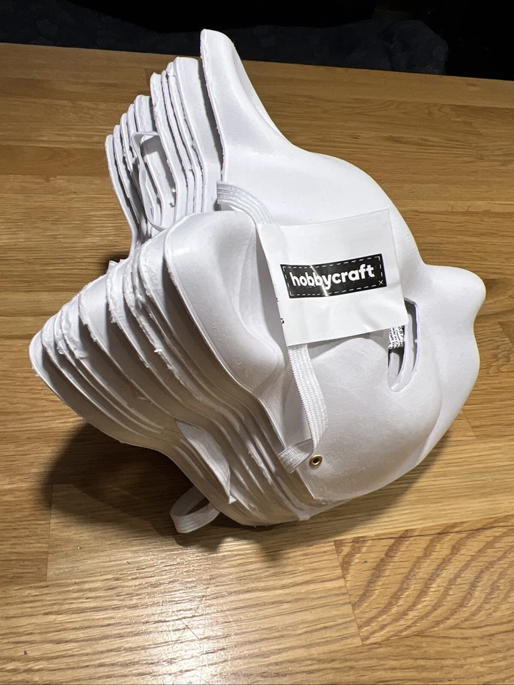 10 X Hobbycraft Cat Paper Blank White Masks New With Tags - Image 2 of 4