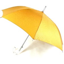 Ladies Auto Stick Umbrella Paisley Beige Lucite Handle