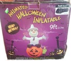 Giant 9Ft Animated Halloween ScareCrow On Pumpkin Airblown Inflatable Head Moves