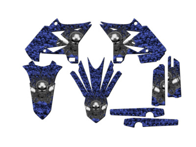 2002-2004 fits UFO RESTYLE YZ 250 2-STROKE FLAMING GEARHEAD Blue Senge Graphics