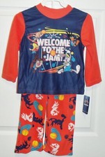 SPACE JAM 2 Pc Boys Long Sleeve Soft Fleece Pajama Set Size 4 NEW
