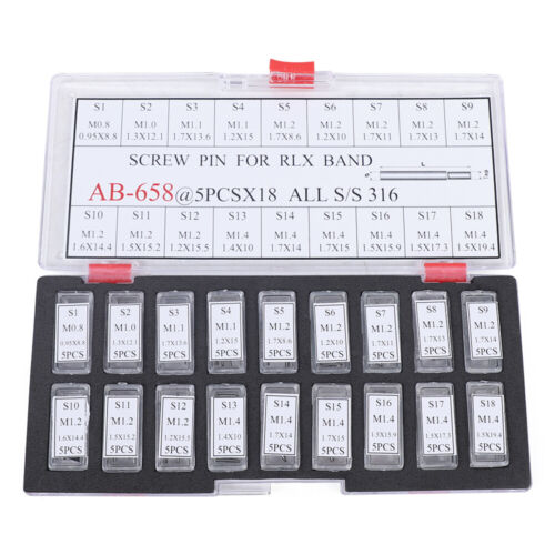 90 Screw Pins For Rolex Watch Links Bands Bracelets Straps Assorted Set - Picture 2 of 10