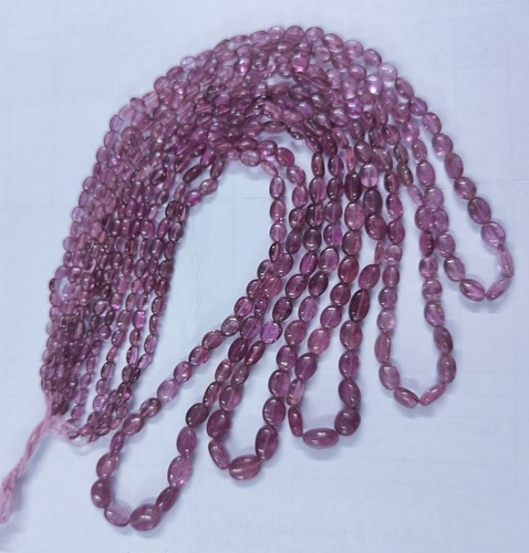 Pink/Rubellite Tourmaline Oval Smooth Beads 1 Strand 57 Ct App. Natural Gemstone - Picture 5 of 12