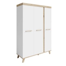roba Kleiderschrank 'Smile' 3-türig - Griffe & Füße aus Massivholz