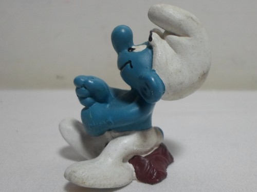PEYO SCHLEICH VTG SMURFS 2'' 40207 FISHERMAN SUPER SMURF PVC FIGURE - NO ACCESS. - Picture 5 of 10