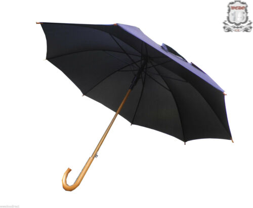 42" (107CM) Classic Black Wooden Handle Umbrella(windproof umbrella) - Afbeelding 1 van 4