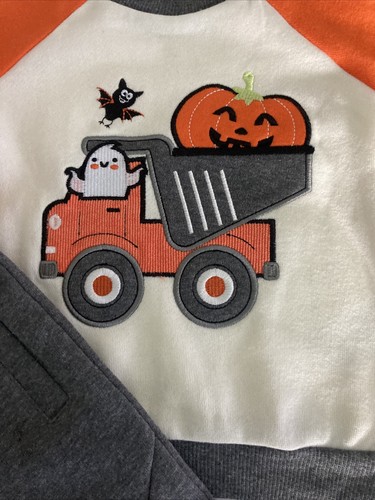 Boys Halloween Baby Essentials 2 pc Dump Truck Outfit 24M New - Picture 2 of 7