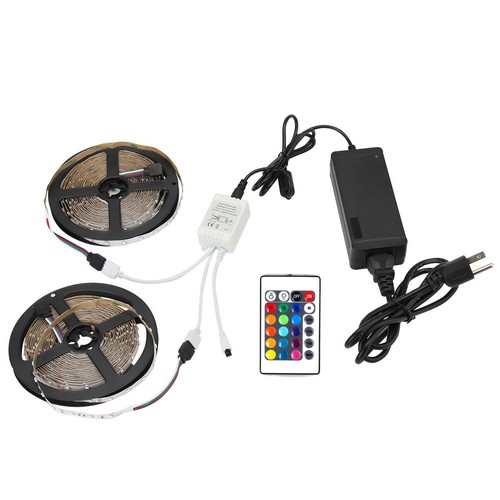 2PCS 5M RGB 3528/5050 300 LED Strip Light+12V Power Supply+ Remote Controller - Picture 11 of 14