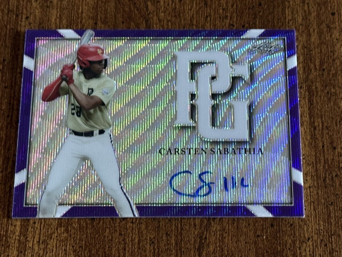 CARSTEN SABATHIA 2021 Leaf Perfect Game Purple Wave Autograph #1/8