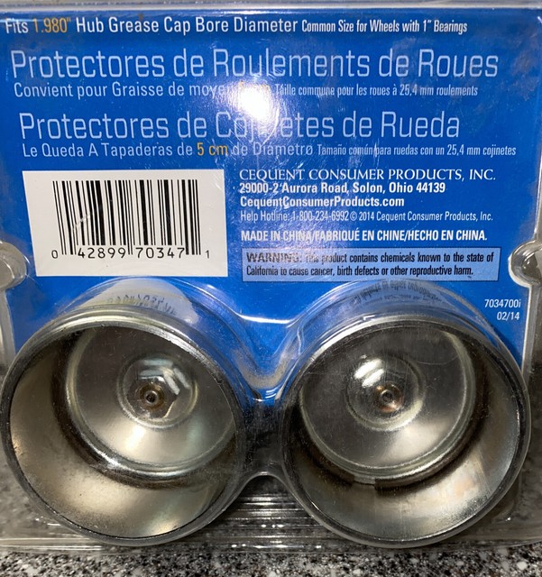 Reese Towpower 2 Wheel Bearing Protectors Fits 1.98" Hub Diameter