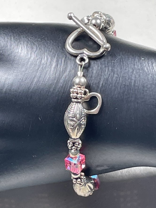 SUNDANCER JEWELRY COMPANY SJC 925 STERLING SILVER PINK CRYSTAL