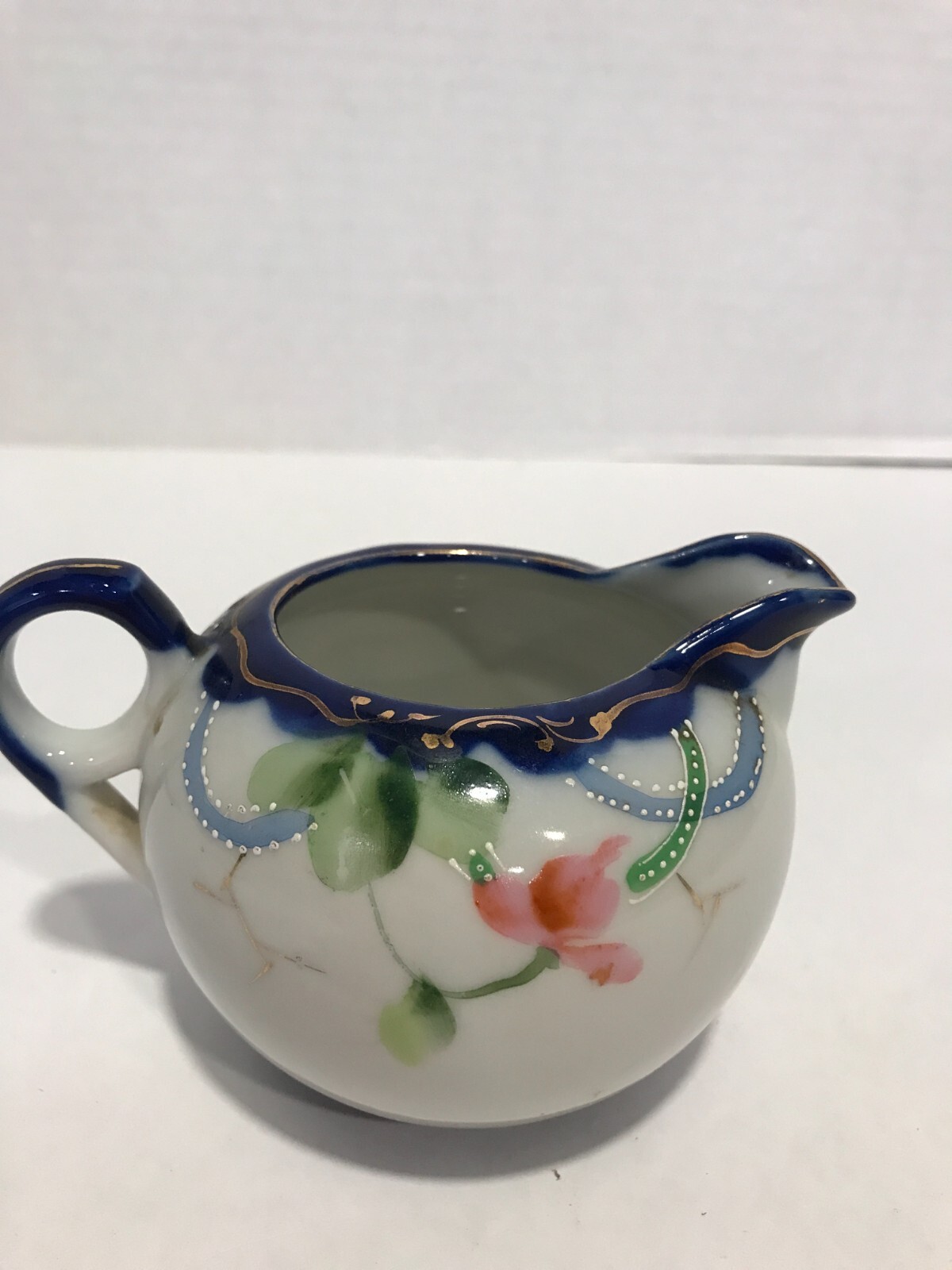 Vintage Hand Painted Nippon Sugar/Creamer salt pepperCobalt Blue/Gold