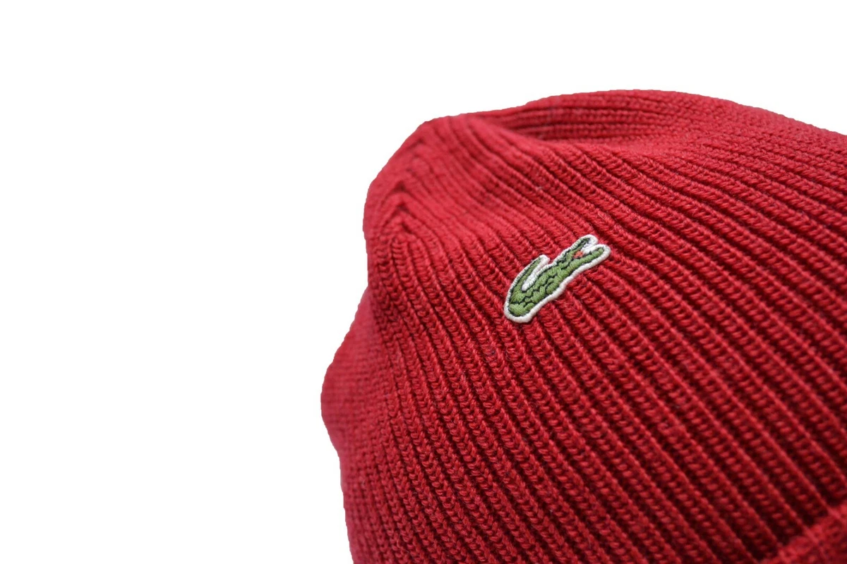 Vintage 90\'s Lacoste Beanie Hat Cap Red Made in France | eBay