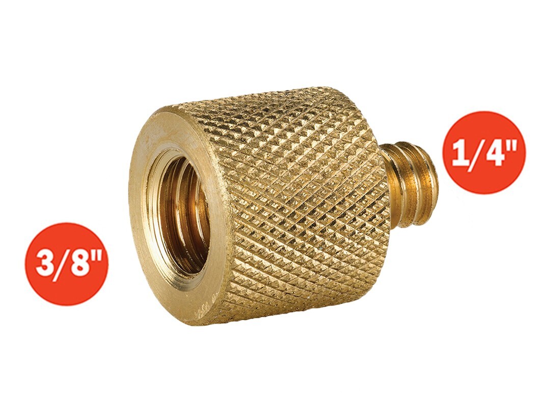 3/8"" Female to 1/4"" Male Brass Tripod Head Thread Conversion Adapter  - UK STOCK
