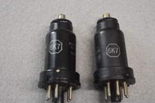 6K7 RCA NOS NIB Metal Audio Receiver Pre-Amp Vacuum Tubes Tested Pair