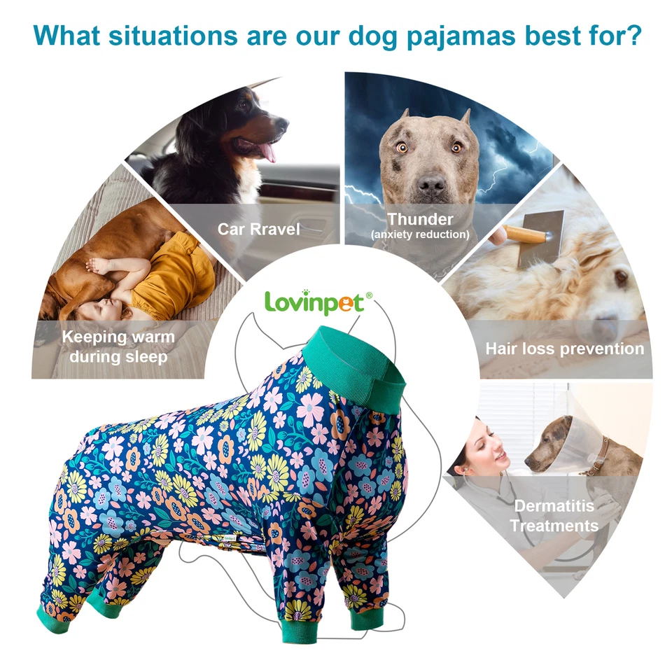 LovinPet Dog Sleepwear Warm Fabric Post-Surgery Recovery Summer for Large Breeds - Image 3 of 4