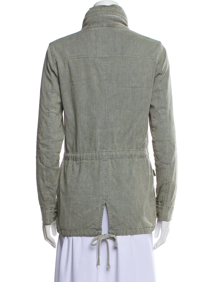 Chaqueta de Campo James Perse Twill Utility Con Capucha Cremallera Completa Militar Gris 0 Pequeña Foto 2 de 3
