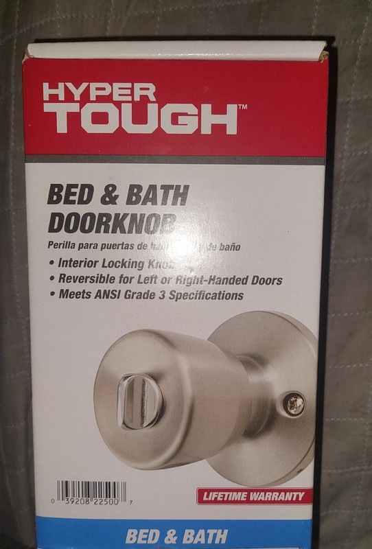 NIB Bedroom Doorknob Stainless Steel Finish Hyper Tough