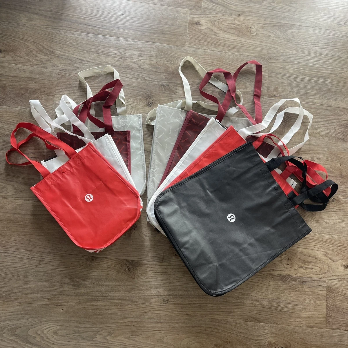 Lululemon Holiday 2023 Reusable Tote Shopping Bag Lot 3 Red White Gray New