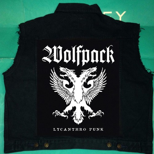 Wolfpack Lycanthro Punk Hellhound Warpig Crust Black Denim Cut-Off Jacket M-XXL - Picture 2 of 122
