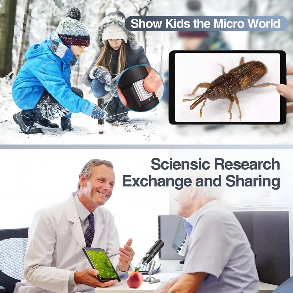 Digital Mikroskop USB Lupe Microscope 0-1600X HD Kamera Endoskop 8 LEDs für PC - Bild 3 von 4