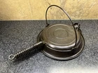 WARDWAY Montgomery Ward Cast Iron Waffle Maker w/Low Base 8” Patent 1925 WAGNER