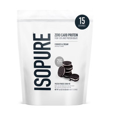 Isopure Zero Carb 100% Whey Protein Isolate Powder, Cookies & Cream, 25g Protein