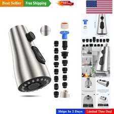 Stainless Steel Pull Down Kitchen Faucet Nozzle - NSF Certified with 15 Adapters