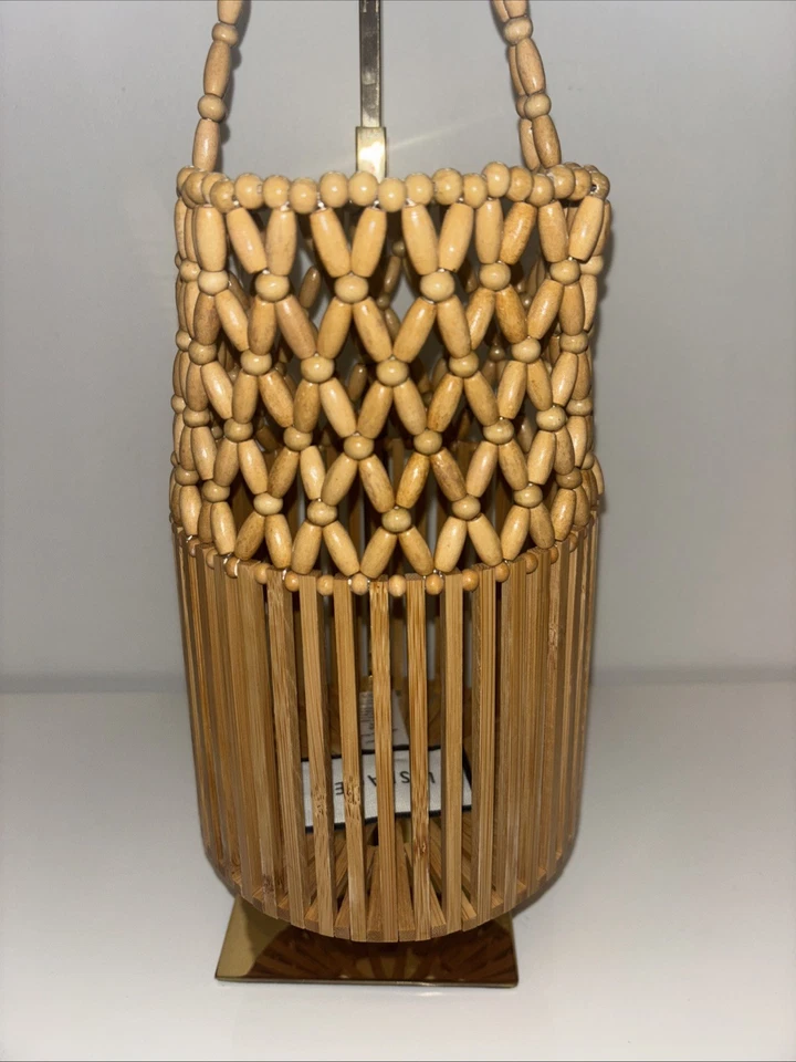 Bolso L Space Casanova Cartera Vacay órgano Cuentas Madera Bolso Cubo Diseñador Nuevo con Etiquetas y2k Foto 3 de 4