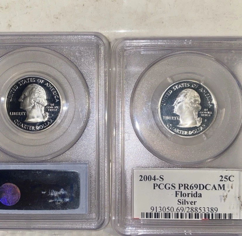 2004 and 2005 silver Washington quarters Ms69 - Image 2 of 3