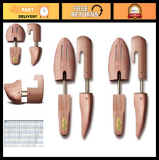 Cedar Wood Shoe Trees for Men - Adjustable, Aromatic, 2 Pairs, Made in USA