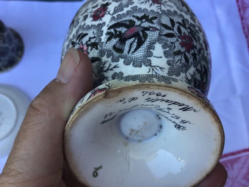 2 tasses chocolat Creil Médaille d'or 1834 St Cricq et Casaux porcelaine opaque - Imagen 11 de 23