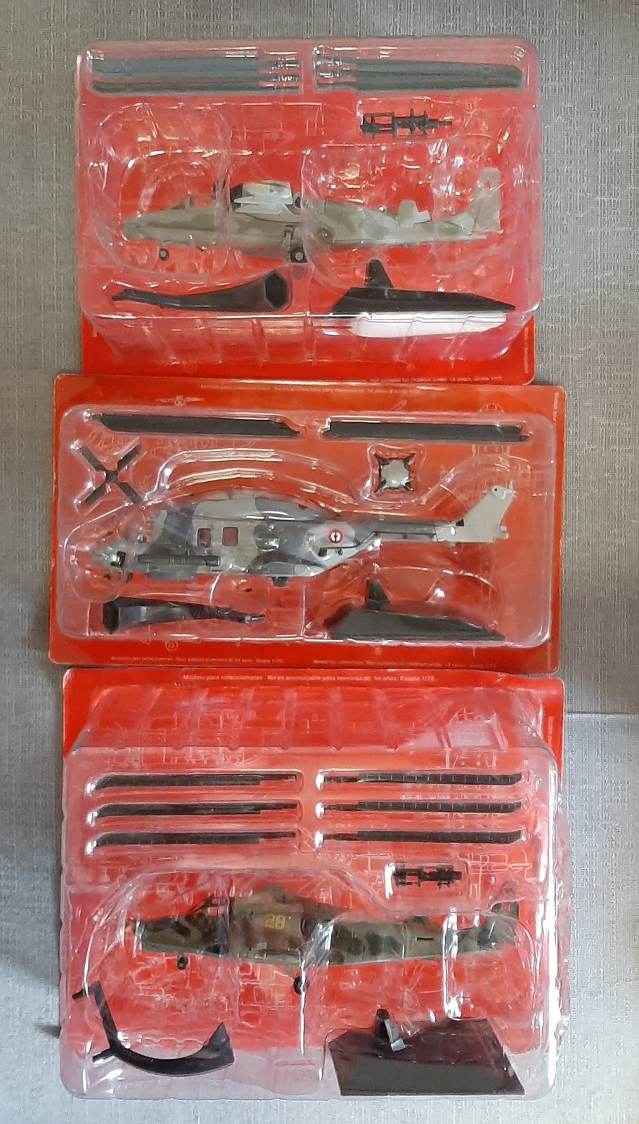 Lotto 3 Modelli Elicotteri DIE CAST con parti staccate - scala 1/72