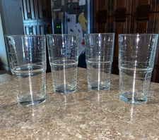 4 IKEA Svepa 10288 Stackable Glass Tumblers  8 Oz Made in Turkey