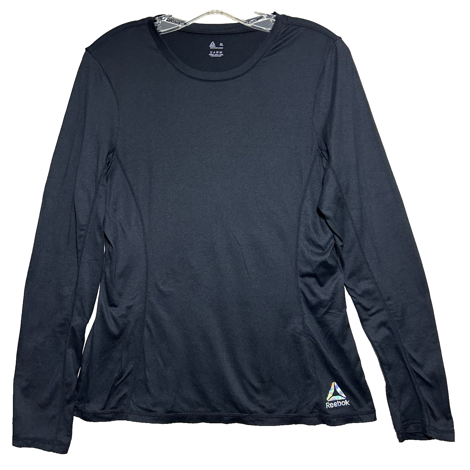 Reebok Underwear Top Women XL Black Long Sleeve Base Layer Logo Activewear