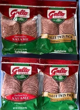 4 Pounds  2 TWIN Packs Gallo Italian Dry Salame Deli Thin Sliced Salami  64 oz