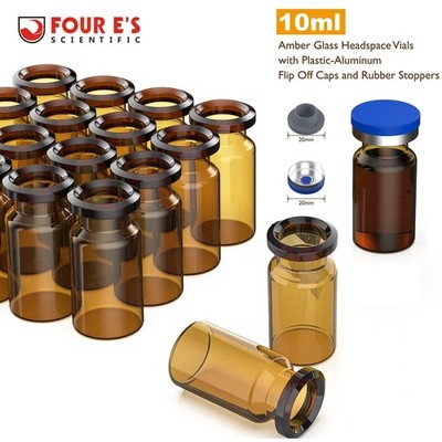 1000Pcs 10ml Amber Glass Vials Headspace Vials Sample Vials Lab vials with Caps