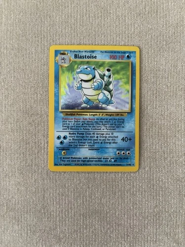 Pokémon 1999 Blastoise Holo Rare Base Set Wizards 2/102 English Card