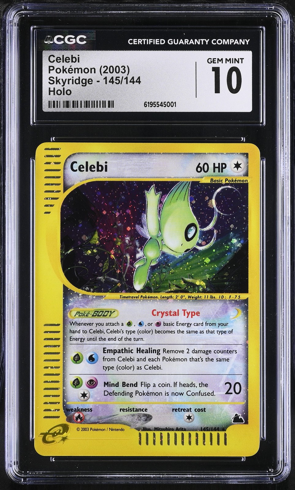 CGC 10 GEM MINT Celebi 145/144 Skyridge Holo Pokemon Card