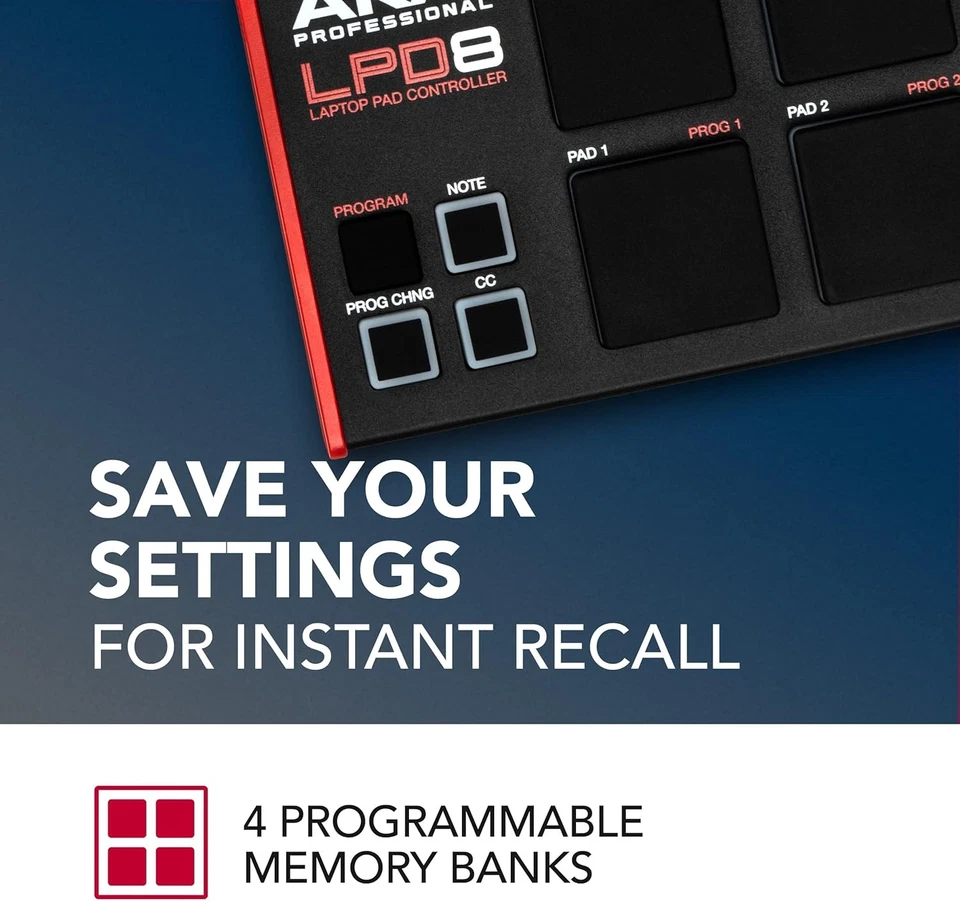 Akai Professional LPD8 - USB MIDI Controller with 8 Responsive RGB MPC - Image 4 of 4