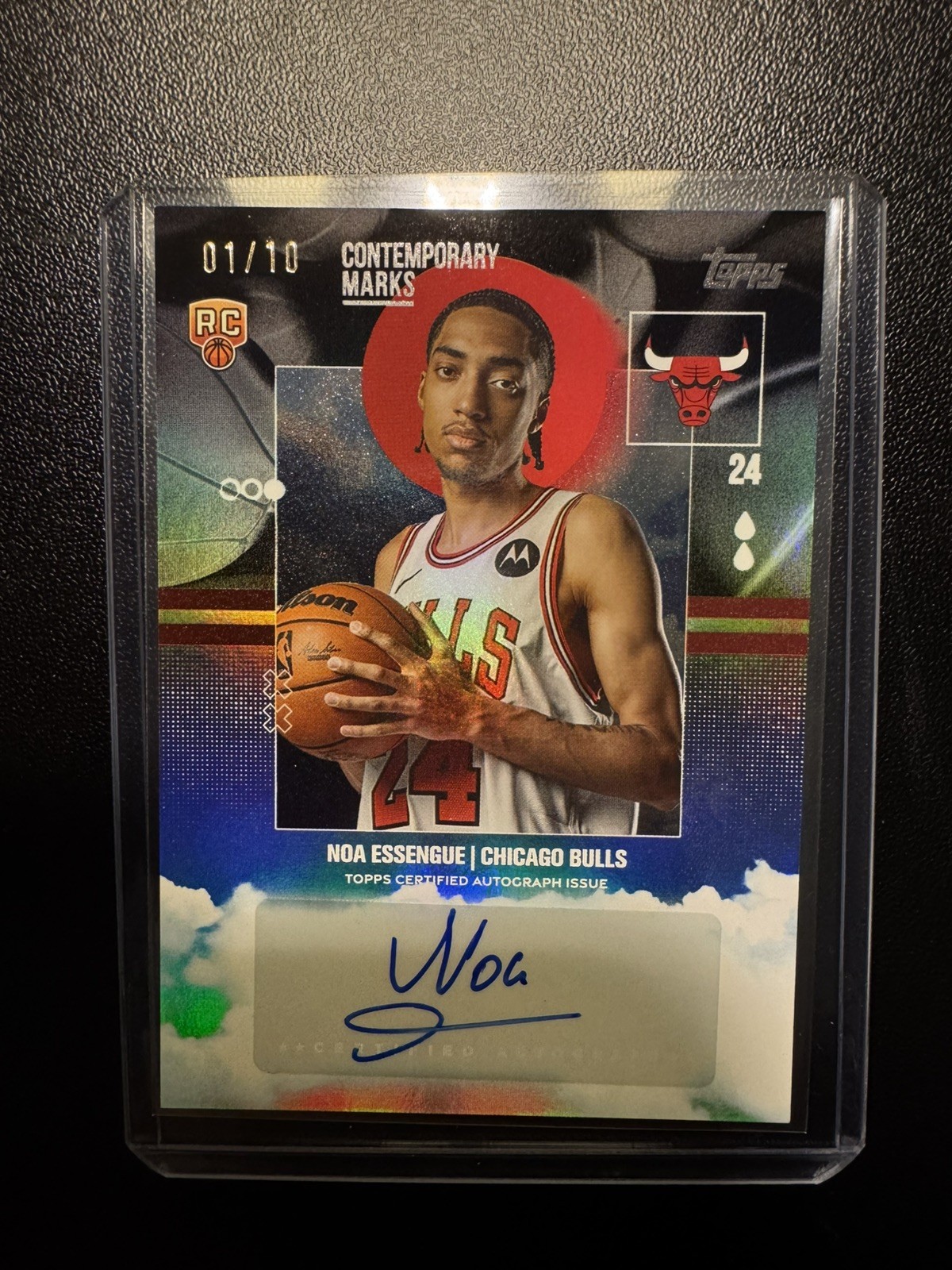 NOA ESSENGUE 2025-26 TOPPS ROOKIE CONTEMPORARY MARKS BLACK RAINBOW RC AUTO 1/10