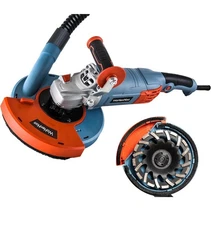 7 In Concrete Grinder Set with Dust Extraction Shroud and Diamond Grinding Wheel