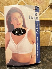 Vintage Playtex 18 Hour Bra 40C Black Wireless Soft Cup Comfort Strap Style 4693