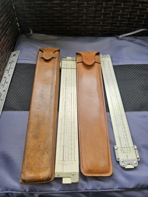  Vintage Lot Of 2 Slide Ruler Picket 1948 #271 & Keuffel Esser Both With Case #4