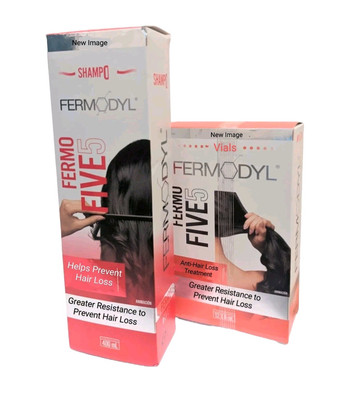 FERMODYL Fermo Five 5 Shampoo Helps prevent hair loss+ TRATAMIENTO 12 AMPOLLETAS